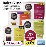 Dolce Gusto Grande, Cappuccino, Lungo oder Espresso
