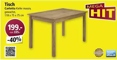 Tisch Carlotta Kiefer massiv