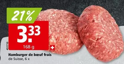 Hamburger de boeuf frais