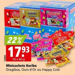 Haribo - Minisachets Dragibus, Ours d'Or ou Happy Cola