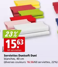 Serviettes Dunisoft Duni blanches