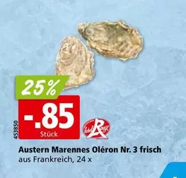 Austern Marennes Ol00ron Nr. 3 frisch