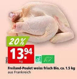 Freiland-Poulet weiss frisch Bio