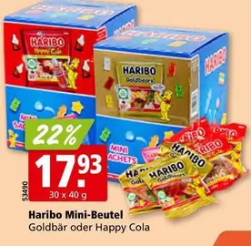 Haribo - Mini-Beutel Goldbär oder Happy Cola