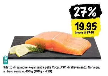 Royal - Filetto di salmone senza pelle