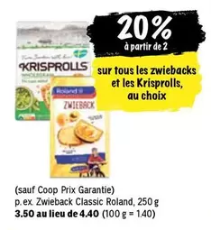 Zwiebacks et les Krisprolls