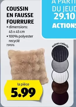 COUSSIN EN FAUSSE FOURRURE