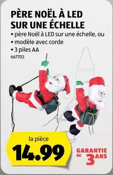 Père Noël à LED sur une échelle 667703