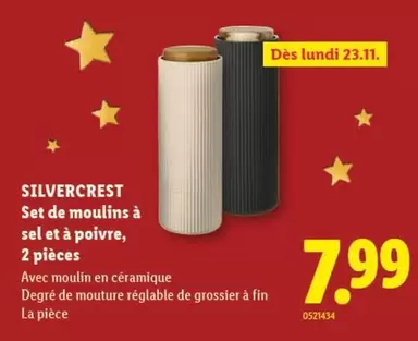 Set de moulins à sel et à poivre, 2 pièces