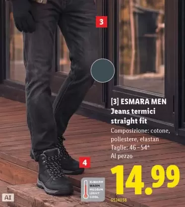 ESMARA MEN Jeans termici straight fit
