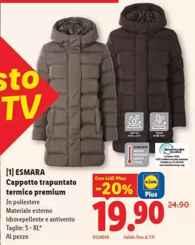 Cappotto trapuntato termico premium