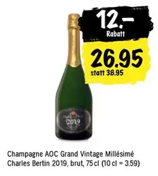 Champagne Grand Vintage Millésimé 2019, brut, 75cl