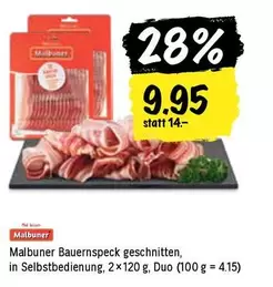 Bauernspeck geschnitten