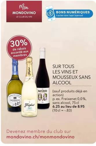 Action - LES VINS ET MOUSSEUX SANS ALCOOL