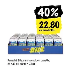 Panaché Bilz, sans alcool, en canette