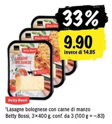 Lasagne bolognese con carne di manzo