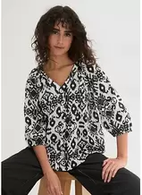 Bedruckte Baumwoll- Bluse