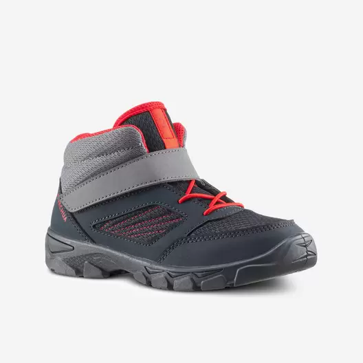 Chaussures de randonnée enfant avec scratch MH100 Mid grise foncée du 24 AU 34