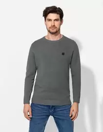 Pullover - Labelpatch - dunkelgrün