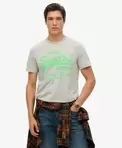 Neonfarbenes T-Shirt mit Vintage-Logo