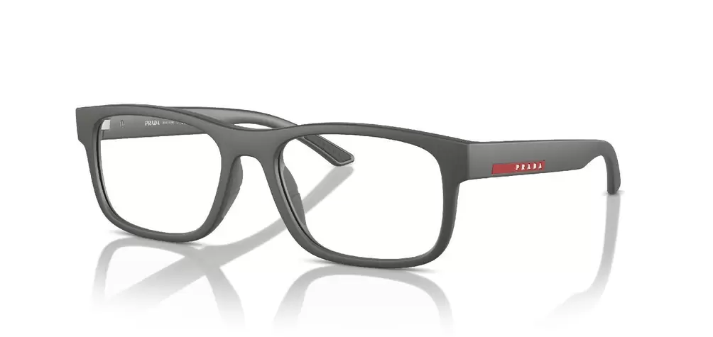 Prada Linea Rossa Rechteckig Brillen 0PS 04QV Grau für Herren
