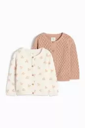 Multipack of 2 - flowers - baby cardigan