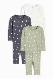 Multipack of 3 - star - baby pyjamas - 6 piece