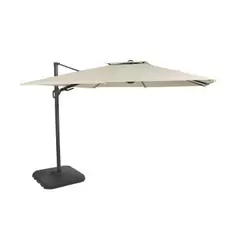 Shadow Business - Parasol déporté professionnel 3x3m en aluminium à pied et toile écrue recyclée