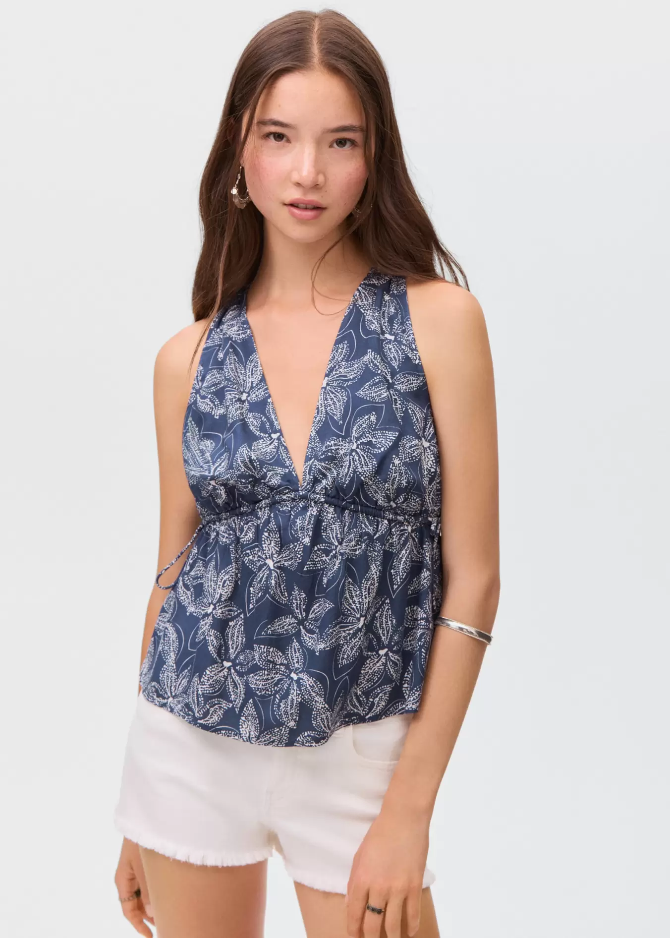 Chiffon-Top mit Blumen