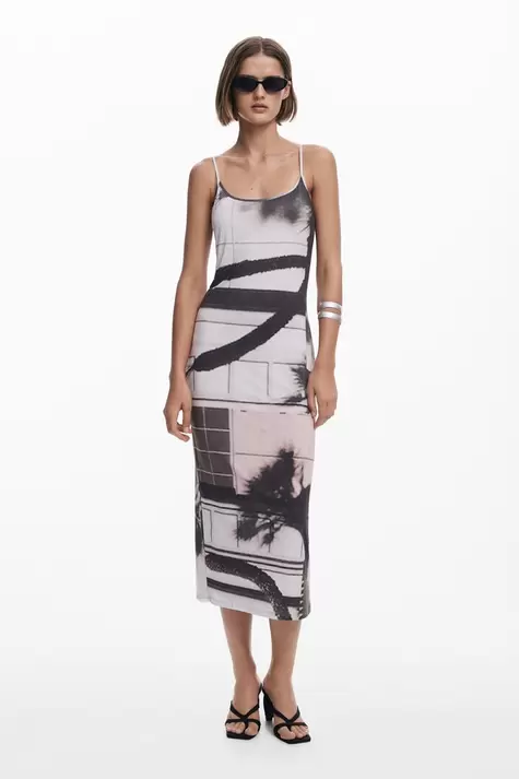 Stadtlandschaft Slip-Kleid