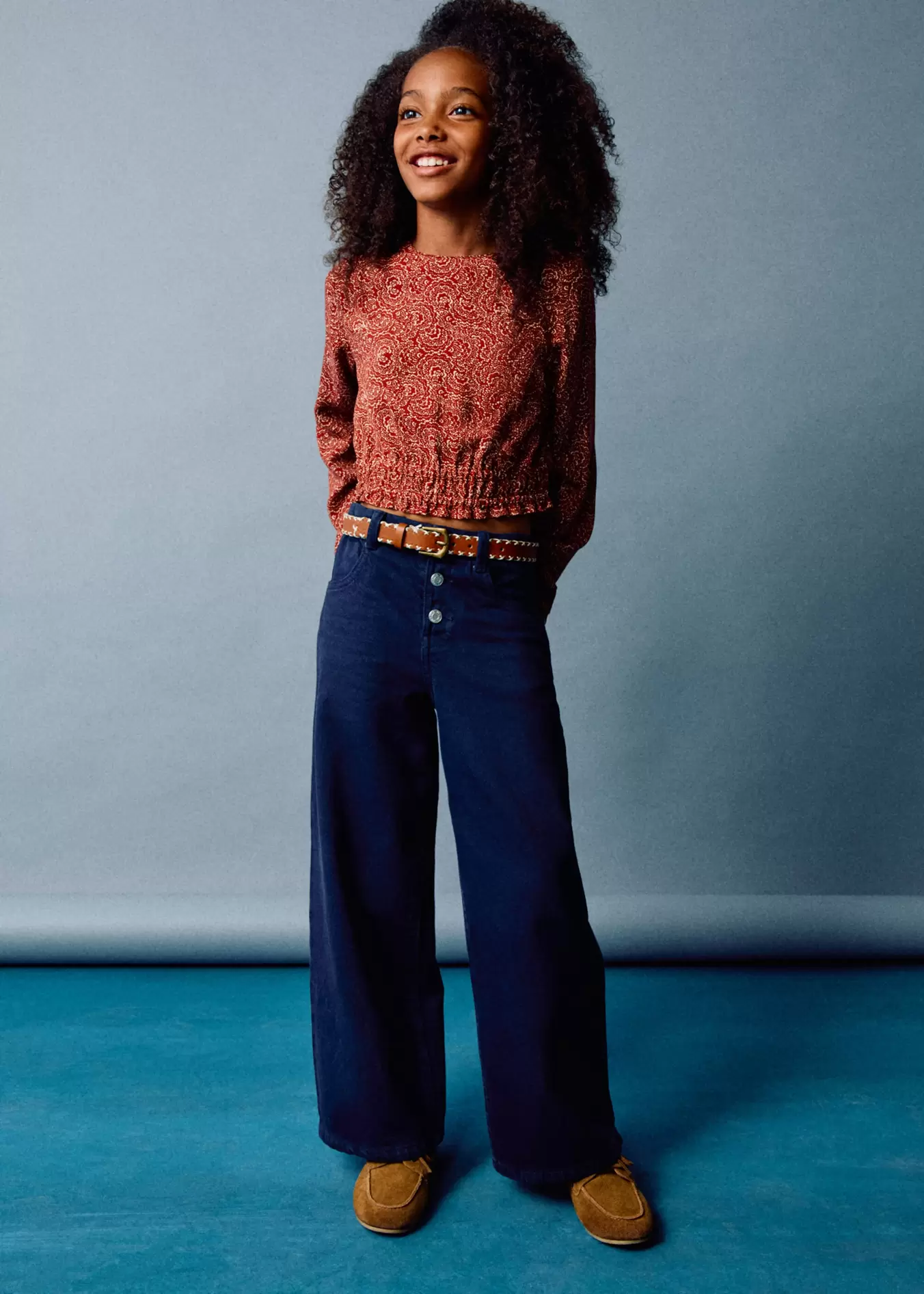 Culotte-Jeans mit Knöpfen