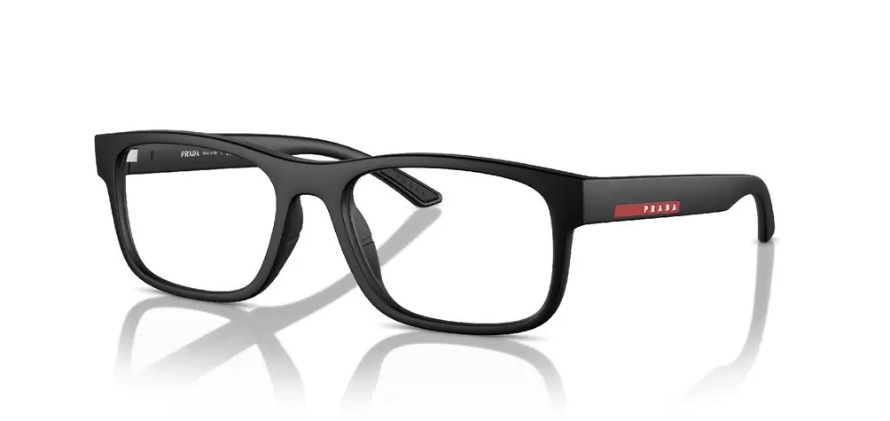Prada Linea Rossa Rechteckig Brillen 0PS 04QV Schwarz für Herren