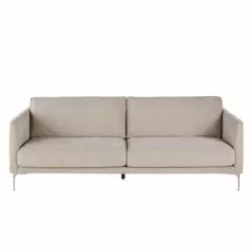 Tyler - Canapé 3/4 places en textile velouté beige