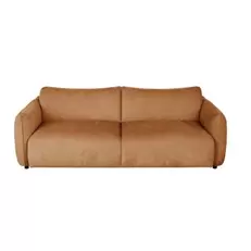 Jada - Canapé 3/4 places en textile velouté marron