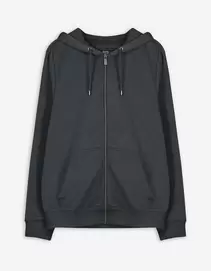 Sweatjacke - Kapuze mit Tunnelzug - dunkelgrün
