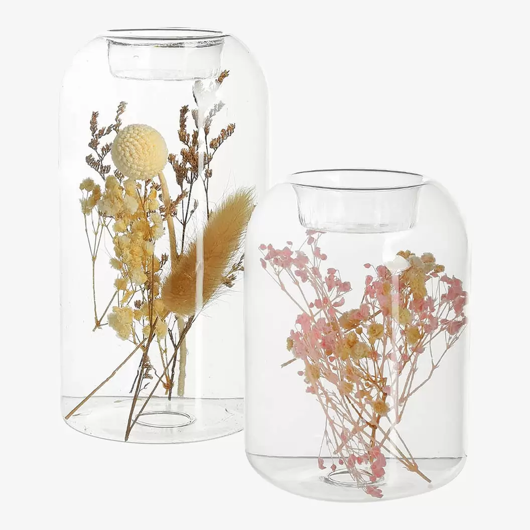 Teelichthalter-Set Dryflower