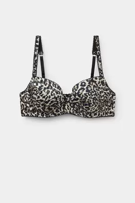 Balconette-BH Sofia aus Seide mit Animal-Print A M...