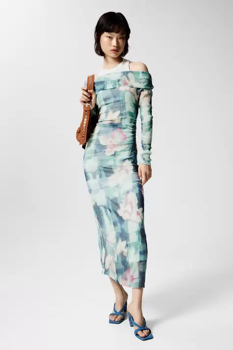 Kombiniertes langes Kleid