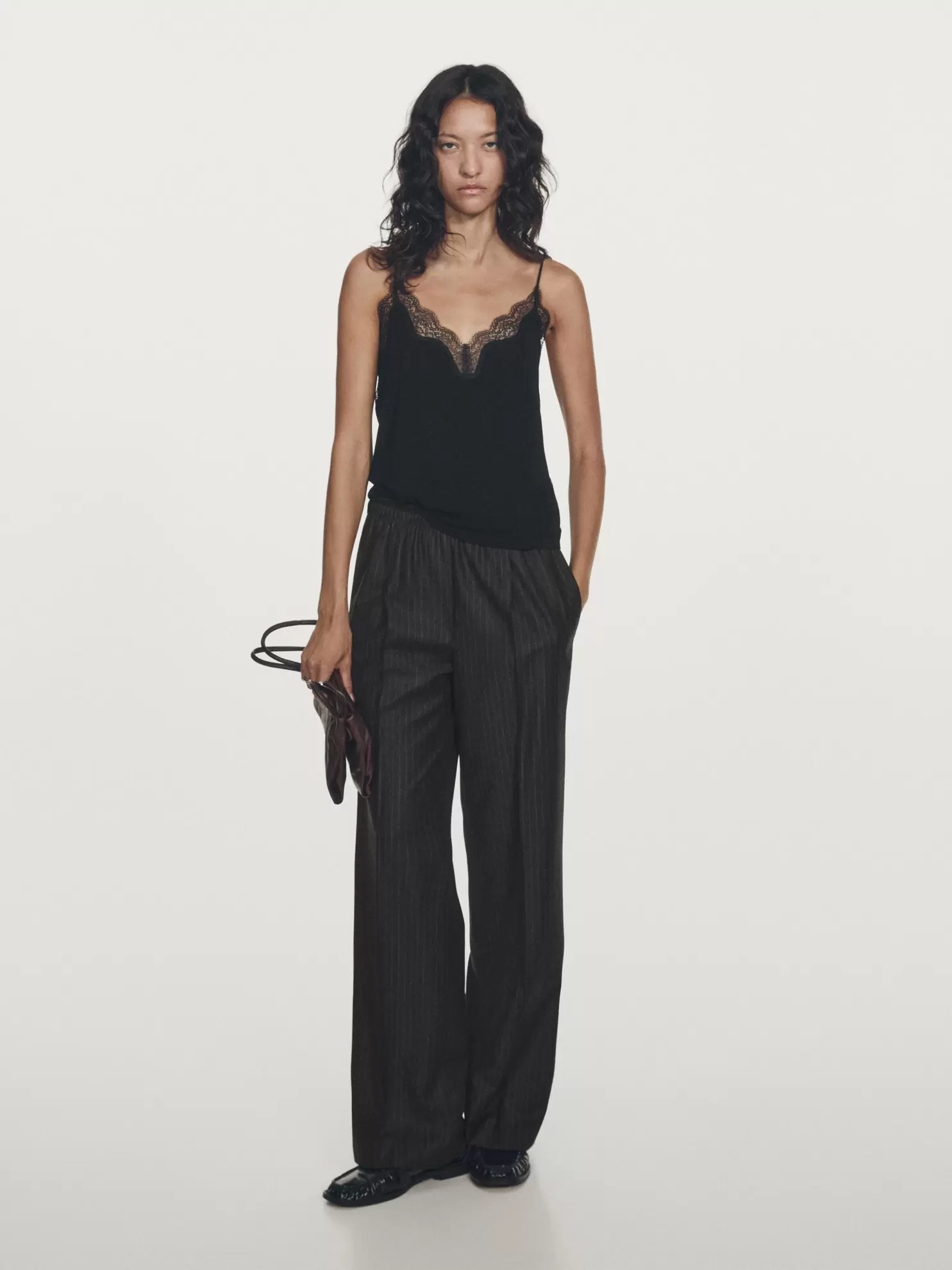 Bundfaltenhose mit Nadelstreifen