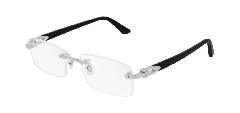 Cartier Rechteckig Brillen CT0287O Sillber für Herren