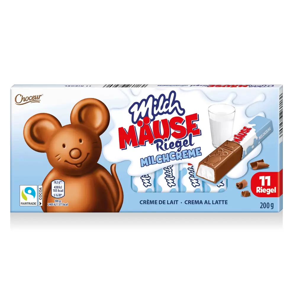 CHOCEUR Milch Mäuse Riegel, Milch