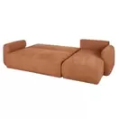 Bump - Canapé d'angle convertible 3/4 places en tissu recyclé rouge brique