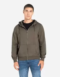 Sweatjacke - Kapuze mit Tunnelzug - hellbraun