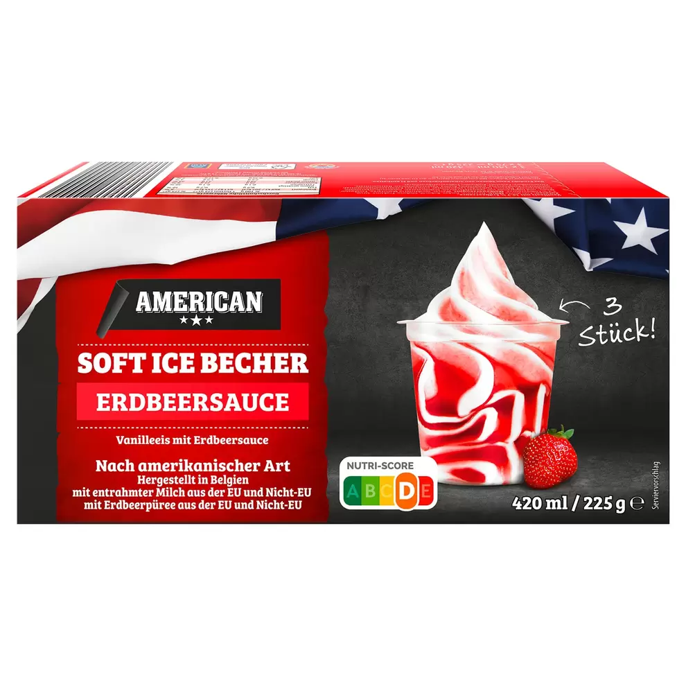 AMERICAN Soft Ice, Vanille-Erdbeere