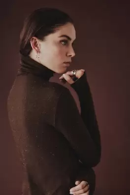 Shirt mit hohem Kragen aus Modal Light mit Cashmer...