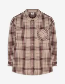 Hemdbluse - Karomuster - beige