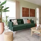 Elvis - Canapé clic-clac 3 places en velours vert