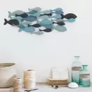 LUCIA - Déco murale banc de poissons en métal 71x26