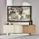 PRESCOTT - Tableau lumineux carte du monde noire 180x120