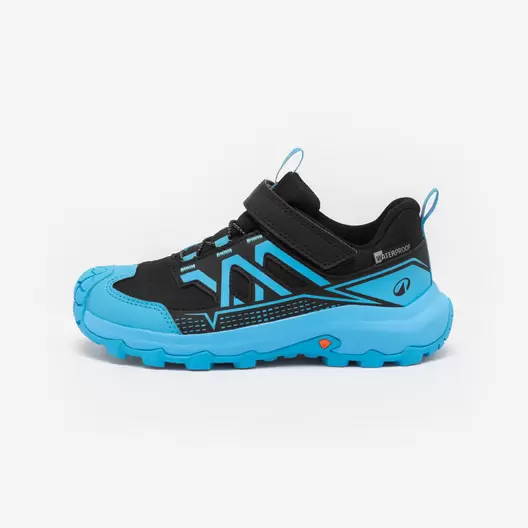 Chaussures imperméables de randonnée enfant 28 au 34, CROSSROCK LOW WTP bleu